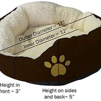 Evelots suave mascota cama, Cats & Dogs, 17" D x 5" H, varios colores - BESTMASCOTA.COM