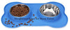 Hubulk - Cuencos para perros, 2 cuencos de acero inoxidable con alfombrilla de silicona antideslizante antiderrames + cuencos de agua y alimentos para alimentar perros pequeños, medianos, grandes, gatos, cachorros - BESTMASCOTA.COM