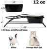 Y YHY cuencos elevados de cerámica para gatos, cuencos de agua o comida para gatos, platos dobles con soporte de metal, diseño de orejas de gato, 12 onzas - BESTMASCOTA.COM