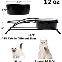 Y YHY cuencos elevados de cerámica para gatos, cuencos de agua o comida para gatos, platos dobles con soporte de metal, diseño de orejas de gato, 12 onzas - BESTMASCOTA.COM