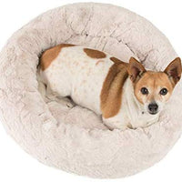 Best Friends by Sheri Lux Fur Donut Cuddler (varios tamaños) - Cama redonda para gatos y perros, alivio ortopédico, autocalentamiento y acogedor para un sueño mejorado, Prime, lavable a máquina, parte inferior resistente al agua - BESTMASCOTA.COM