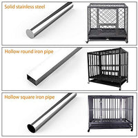 Jaula de metal resistente para perros grandes, fácil de montar con cuatro ruedas. - BESTMASCOTA.COM