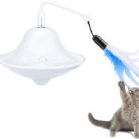 Pawaboo Juguete de plumas para gato, varita interactiva para gato, juguete de pluma voladora con varita extra larga y campana pequeña, juguete divertido para jugar para gatitos o gatos. - BESTMASCOTA.COM