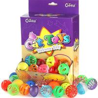 48pcs plástico Bell gato bola juguete de gato gatito Chase Juguete tamaño 1.6" ~ 1.8" 8 tipos varios colores - BESTMASCOTA.COM