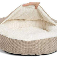Cama acogedora Best Friends by Sheri, cama de lujo para perros y gatos con cobija, cálida y segura. Brinda apoyo para la cabeza, el cuello y las articulaciones, lavable a máquina, parte inferior resistente al agua - BESTMASCOTA.COM