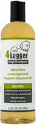 4Legger USDA - Champú orgánico certificado para perros, natural e hipoalergénico con aloe y limoncillo, calmante para piel normal, seca, irritante o alérgica, biodegradable, fabricado en Estados Unidos, 16 onzas - BESTMASCOTA.COM