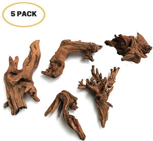 5 ramas de madera de deriva para acuario, decoración de acuario, madera natural, para decoración de peces, para lagartijas, tamaño pequeño, tamaño pequeño - BESTMASCOTA.COM