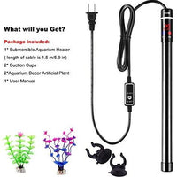 500W Digital Aquarium Heater, Submersible Fish Tank Heater with Readout for Saltwater or Freshwater 60-100-150 Gallon, Thermostat Titanium Safe External Controller, Gift of 2 Artificial Plants - BESTMASCOTA.COM