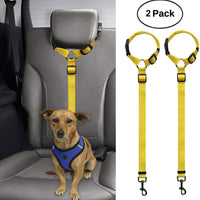 BWOGUE 2 paquetes de correas de seguridad para perros y gatos, para reposacabezas de coche, de nailon, ajustables, para perros, cinturones de seguridad, arnés - BESTMASCOTA.COM