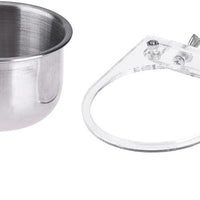 Pet Bird Alimentos Alimentación y agua potable Hanging Cup Acero Inoxidable Coop Colgador para Parrot Cage Budgie - BESTMASCOTA.COM