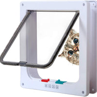 Rikounan Puerta de gato con 4 vías de bloqueo, puertas silenciosas para gatos, puertas grandes para interior y exterior, fácil instalación, puerta de solapa premium para gatos y perros pequeños - BESTMASCOTA.COM