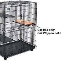 Midwest - Jaula para gatos con 3 estantes ajustables y 1 estante para cama de gato y ruedas de rueda. Ideal para 1 – 2 gatos. Medidas de la jaula de 14.2 x 9.3 x 19.9 in. - BESTMASCOTA.COM