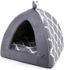 Cama de lino para mascotas, color gris, tamaño mediano - BESTMASCOTA.COM