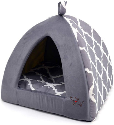 Cama de lino para mascotas, color gris, tamaño mediano - BESTMASCOTA.COM
