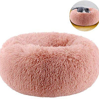 TINTON LIFE Cama de lujo de piel sintética para gatos y perros pequeños, redonda, con forma de dona, oval, de felpa, acogedora cama para gatos para un sueño mejorado - BESTMASCOTA.COM