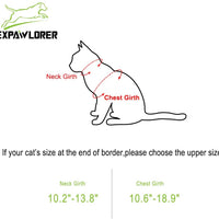 EXPAWLORER Arnés para gato a prueba de escape, ajustable, ligero, cómodo, transpirable, chaleco de malla con correa reflectante negra para gatos y cachorros adultos - BESTMASCOTA.COM