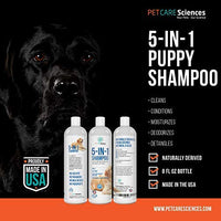 Pet Care Sciences Champú, champú y acondicionador para perros y cachorros de forma natural, fórmula 5 en 1 con coco, aloe y avena, champú para perros sin desgarros para pieles sensibles, fabricado en Estados Unidos - BESTMASCOTA.COM