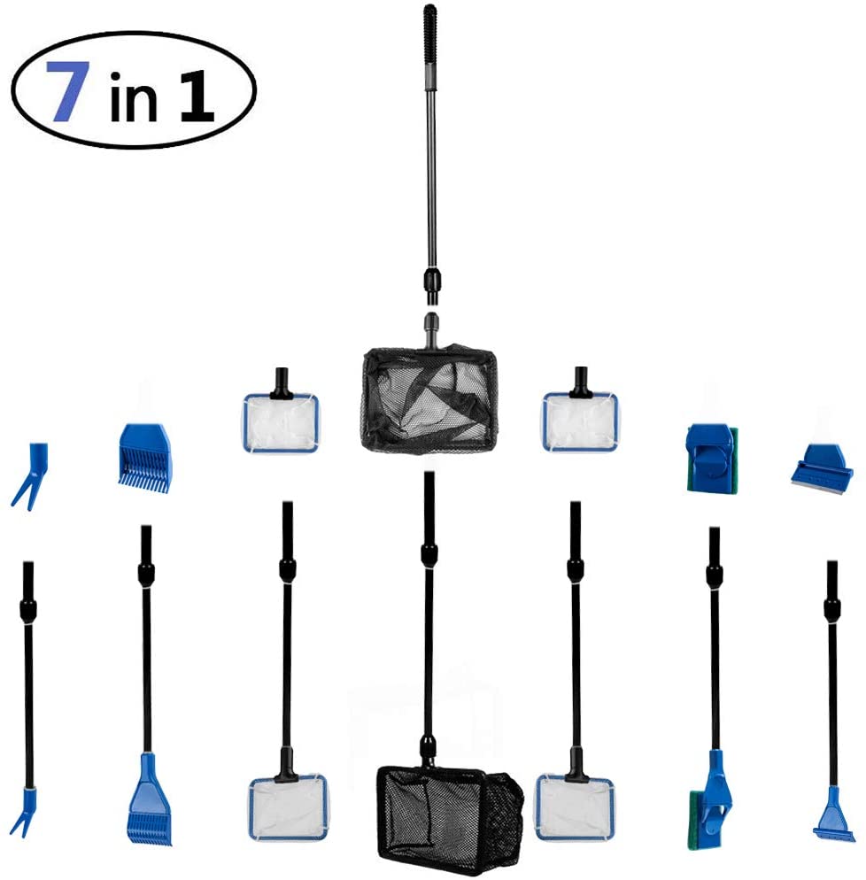 Juego de herramientas de limpieza para acuarios de GIEMSON, 7 paquetes de herramientas de limpieza para acuarios - BESTMASCOTA.COM