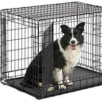 Jaula para perros Midwest Homes for Pets Ultima Pro, serie profesional, resistente, puerta doble extrafuerte, plegable, con panel divisor, bases para proteger el suelo, bandeja de plástico a prueba de fugas - BESTMASCOTA.COM