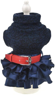 FLAdorepet Vestido de invierno cálido para perro con falda de tutú para mascota, gato, ropa de punto para perros pequeños, medianos, niñas - BESTMASCOTA.COM