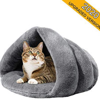 Mojonnie - Cama de gato con forro polar suave para calentar y calentar con forma de triángulo para gatos, invierno, mascotas - BESTMASCOTA.COM