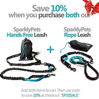 SparklyPets Heavy Duty Rope Bungee Leash for Large and Medium Dogs with Anti-Pull for Shock Absorption - No Slip Reflective Leash for Outside - BESTMASCOTA.COM