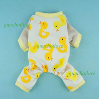 Fitwarm Cute Duck Dog Pajamas Dog Clothes Dog Jumpsuit Pet Cat Pjs - BESTMASCOTA.COM