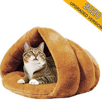 Mojonnie - Cama de gato con forro polar suave para calentar y calentar con forma de triángulo para gatos, invierno, mascotas - BESTMASCOTA.COM