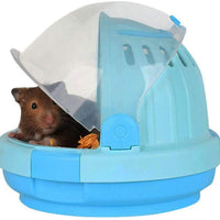 Misyue Hamster Carrier Cage Portable Transport Unit for Syrian Hamster, Small Animal Habitat, Hamster Accessories with 60ML Water Bottle (Blue) - BESTMASCOTA.COM