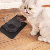 Cuenco elevado para gatos y perros pequeños, cuenco doble con cara de gato - BESTMASCOTA.COM