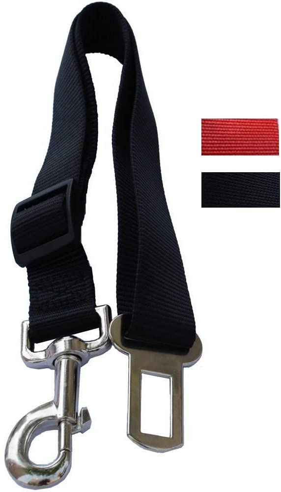 Lanyarco Safety Seat Belt Vehicle Seatbelts Harness Leash for Dogs,Cats Black Red - BESTMASCOTA.COM