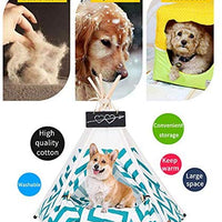 Arkmiido - Tienda de campaña para mascotas, para perros, cachorros, gatos, cama de lona blanca, linda casa para perros, con cojín, 24.0 in, para interior y exterior - BESTMASCOTA.COM