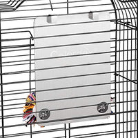 Colorday - Espejo de acero inoxidable para pájaros con percha de cuerda, columpio para pájaros, perca cómoda para canarios grises, amazones, periquitos, cacatúas, conuras, pájaros pinzones. - BESTMASCOTA.COM