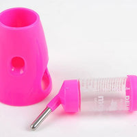 Hámster de una sola pieza Pluma Estilográfica Dispensador de botella de agua Holder Recipiente con tapa para alimentos (Cool Room ratones Random Color - BESTMASCOTA.COM