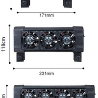 NTRA Ventilador de refrigeración para acuario, suministros de tanque de peces, ajustable, 2 3 4 cabezales, silencioso, viento frío, duradero, mini control de temperatura, clip en enfriador, ahorro de energía, fresco marino (FS 602) - BESTMASCOTA.COM