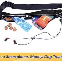 Paw Lifestyles Correa para perro retráctil con manos libres, con funda para smartphone, correa de cintura elástica de doble asa para perros grandes de hasta 150 libras - BESTMASCOTA.COM