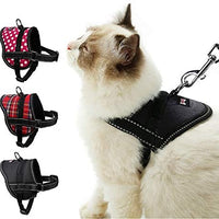 TOLEAP Arnés de gato con correa ajustable de malla suave arnés correa a prueba de escape gato chaleco arnés con correa reflectante para gatos pequeños al aire libre caminar - BESTMASCOTA.COM