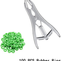 ZSYLF - Pinzas de cabeza de cabra con 100 anillas de castrador, Verde - BESTMASCOTA.COM
