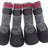 Calcetines con suela de goma para perros, botas con correas de velcro para perros, control de tracción, botas antideslizantes, impermeables - BESTMASCOTA.COM