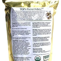 TOP's Parrot Food Pellets Hookbills, Loro pequeño, mediano y grande – Sin OGM, sin soja de maní y maíz, certificado orgánico USDA - BESTMASCOTA.COM