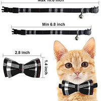 Malier 4 Pack Cat Collar Breakaway with Classic Plaid Bow Tie with Bell Perfact for Cats Kitty Kitten, Adjustable from 6.3~10.2 inch - BESTMASCOTA.COM