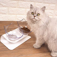 Cuenco elevado para gatos y perros pequeños, cuenco doble con cara de gato - BESTMASCOTA.COM