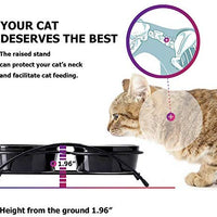 Y YHY cuencos elevados de cerámica para gatos, cuencos de agua o comida para gatos, platos dobles con soporte de metal, diseño de orejas de gato, 12 onzas - BESTMASCOTA.COM