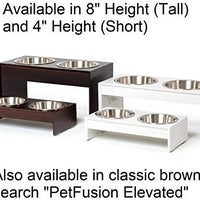PetFusion - Cuencos elevados para perros, cuencos para gatos (4 pulgadas, 8 pulgadas de altura), bambú con sello resistente al agua. Cuencos elevados de acero inoxidable de grado alimenticio de EE. UU. - BESTMASCOTA.COM