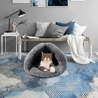 Mojonnie - Cama de gato con forro polar suave para calentar y calentar con forma de triángulo para gatos, invierno, mascotas - BESTMASCOTA.COM