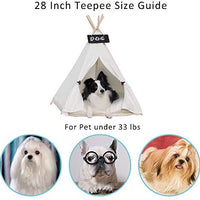 Little Dove Teepee Dog & Cat – Cama perro Tiendas de campaña portátil & Pet Casas Beige para Perros Pequeños Color 24 inch (con o sin cojín opcional) - BESTMASCOTA.COM