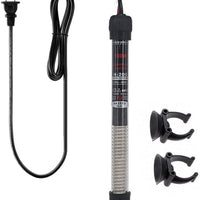 Calentador de acuario sumergible de 300 W, 100 W, 200 W, calentador de agua antiexplosión y termómetro con temperatura ajustable para 20 galones, 30 galones, tanque de 50 galones, con 2 ventosas - BESTMASCOTA.COM