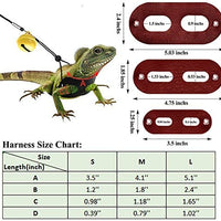 SEAPANHE 3 paquetes de arnés de dragón y correa ajustable (S, M, L) – Correa de piel suave para reptiles, lagarto para anfibios y otros animales pequeños de mascota, rojo - BESTMASCOTA.COM