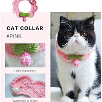 Collar para gato, bufanda de punto, suave, ajustable, lavable, color rosa o azul, collar de seguridad para gatos y perros pequeños - BESTMASCOTA.COM