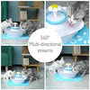 Fuente para mascotas, fuente de agua para gatos, dispensador de agua para gatos y perros, 3 maneras de beber, luz LED azul, alfombrilla y 2 cepillos de limpieza, doble filtración con filtro de carbono y filtro de esponja - BESTMASCOTA.COM